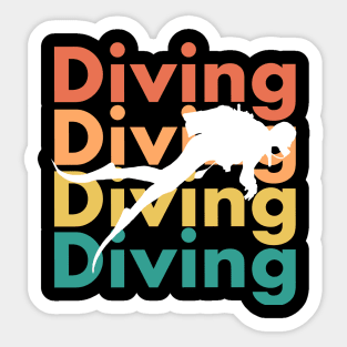 Diver shirt in retro vintage style - gift for divers and water sports enthusiasts. Sticker